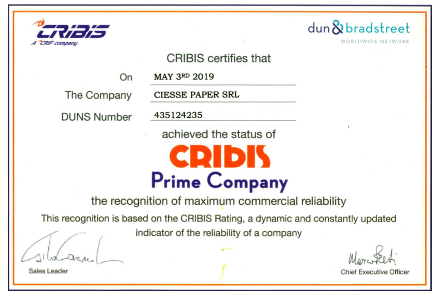 Cribis Certification